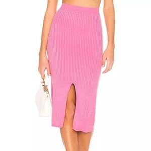 Free People Skyline Midi Skirt | XS | Ribbed Bubblegum Pink